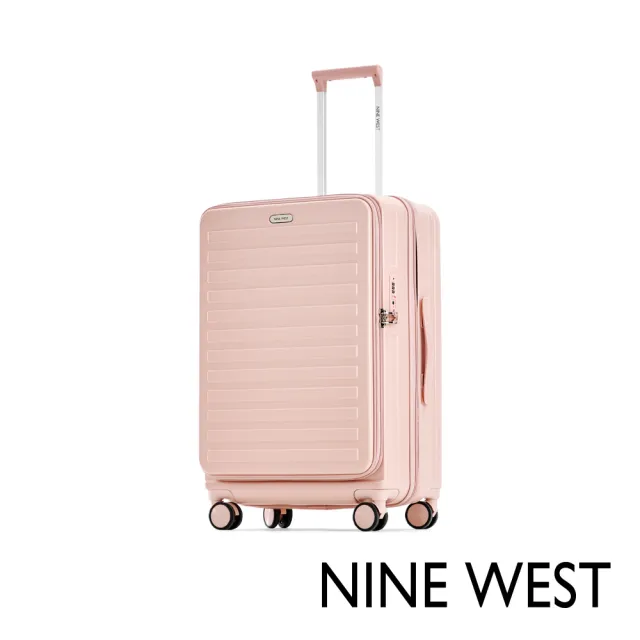 【NINE WEST】雙11限定！買一送一。買箱送小香風迷你包│TADEO經典橫條 28/24吋前開式可擴充行李箱(多色)