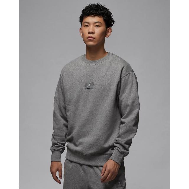 【NIKE 耐吉】喬丹 長袖上衣 大學T 男款 AS M J FLT FLC CREW 灰色(FV7260091)