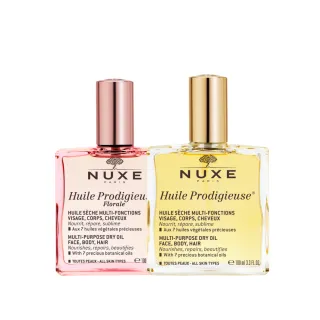 【NUXE 巴黎歐樹】全效精華油經典雙重組/晶亮油100ml+花香油100ml(美容油/美體油/髮油/雙11限定)