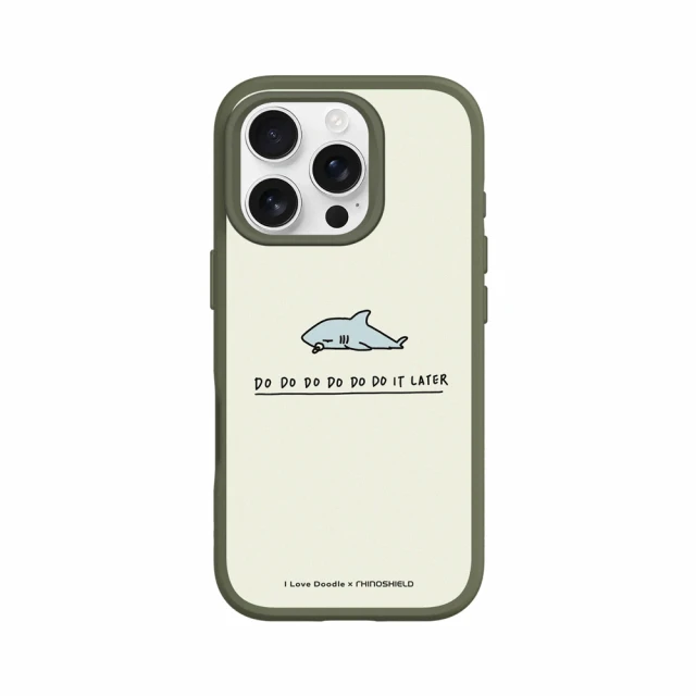 RHINOSHIELD 犀牛盾 iPhone 16系列 SolidSuit MagSafe兼容 磁吸手機殼/鯊魚(I Love Doodle)