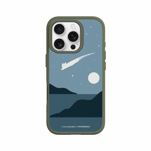 RHINOSHIELD 犀牛盾 iPhone 16系列 SolidSuit背蓋手機殼/貓咪流星(I Love Doodle)