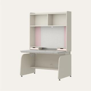 【iloom 怡倫家居】LINKI PLUS 1200型 4層側板型書桌組 螢幕架款(防撞邊條 含LED 4色 可加購延伸桌/門板)