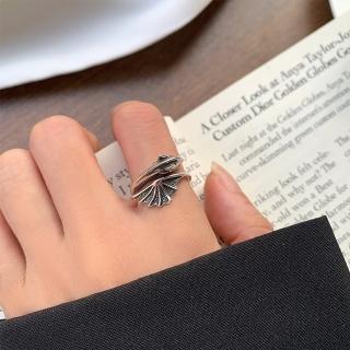【SUMMER一夏】韓國設計S925純銀神秘小飛龍輕奢開口戒指食指潮流戒指(甜酷風)