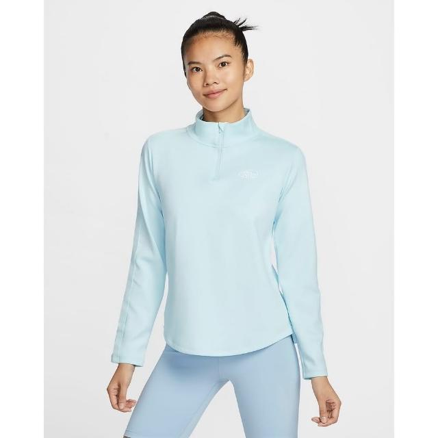 【NIKE 耐吉】半開襟上衣 運動上衣 女款 AS W NK ONE TF HZ TOP NVTY GCE 藍色(HQ4740474)