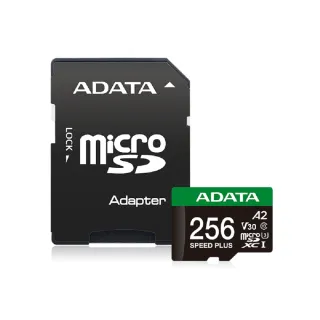 【ADATA 威剛】Speed Plus microSDXC UHS-I U3 A2 V30 256G記憶卡(附轉卡)