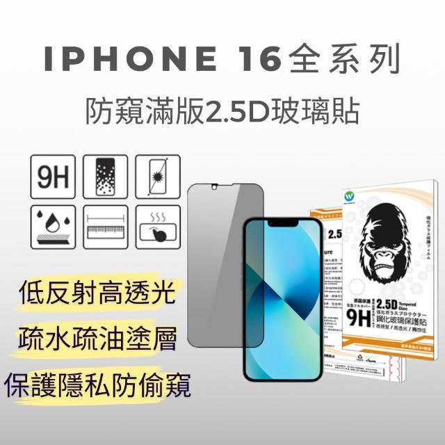 【Oweida】iPhone 16全系列 防偷窺 滿版鋼化玻璃貼