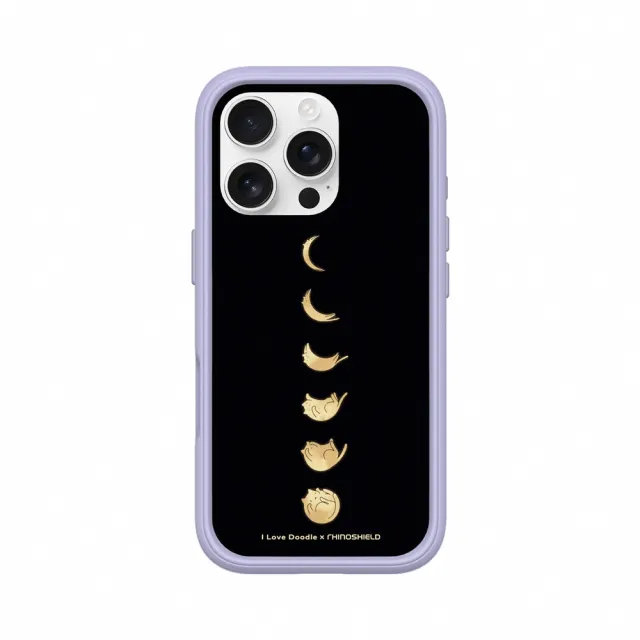 【RHINOSHIELD 犀牛盾】iPhone 16系列 Mod NX手機殼/I Love Doodle-貓咪月象-黑(I Love Doodle)