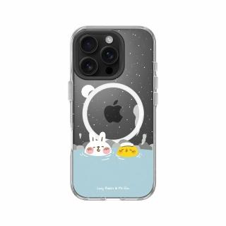 【RHINOSHIELD 犀牛盾】iPhone 16系列 Clear MagSafe相容 磁吸透明手機殼/泡溫泉(懶散兔與啾先生)