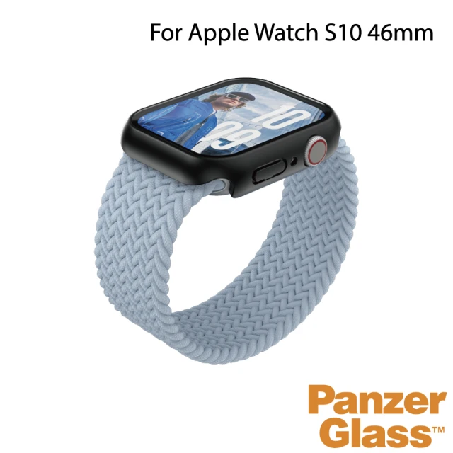 PanzerGlass Apple Watch S10 46mm 全方位防護高透鋼化漾玻保護殼(黑)