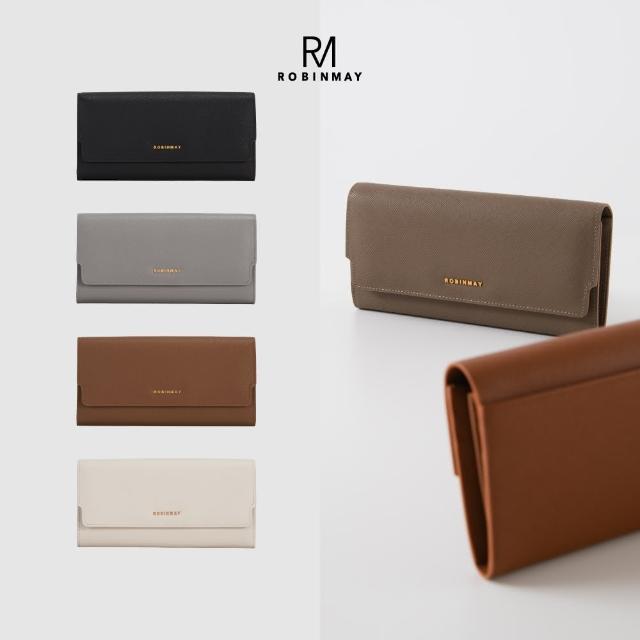 【ROBINMAY】母親節禮物 絲柏真皮長夾(壓扣封口/多色任選)