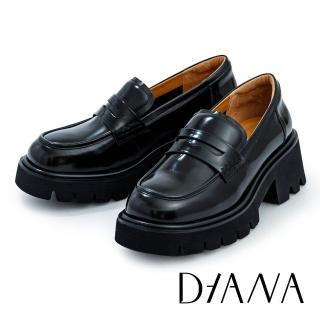 【DIANA】英倫復古學院厚底樂福鞋(黑色)