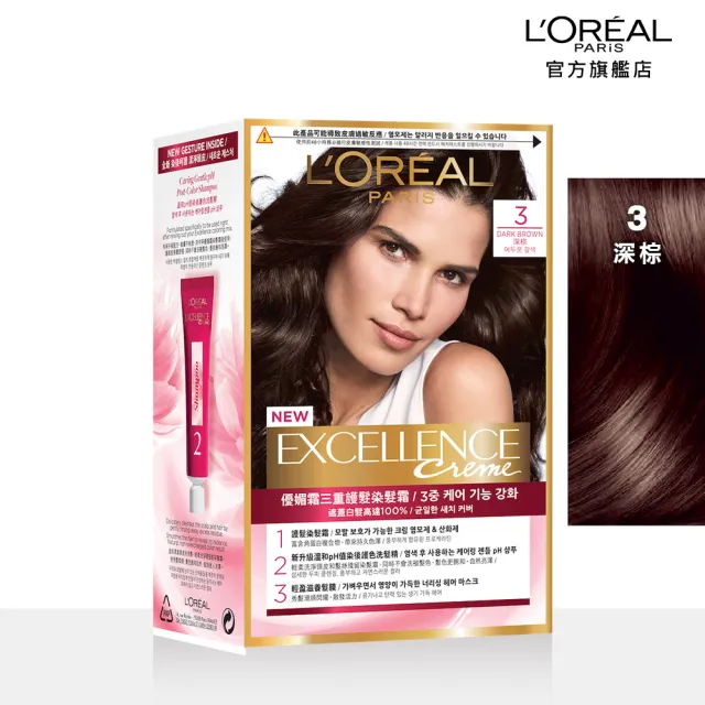 【LOREAL Paris 巴黎萊雅】買1送1-優媚霜三重護髮染髮霜/雙管染髮霜 2入組(染髮/持久遮白)