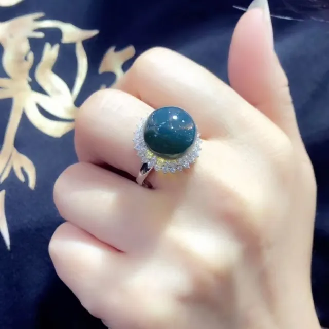 【勝弘珠寶】多明尼加藍珀經典戒指-13mm