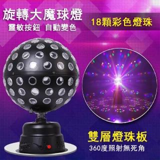 【名芯】LED無極旋轉大水晶魔球舞臺燈 閃光燈(9色爆閃遙控款鐳射燈)