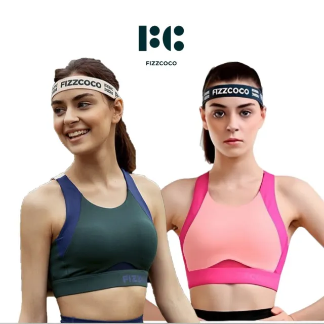 【FIZZCOCO】現貨01 拼色中高強度運動背心 女跑步健身瑜珈帶胸墊背心(共2色)