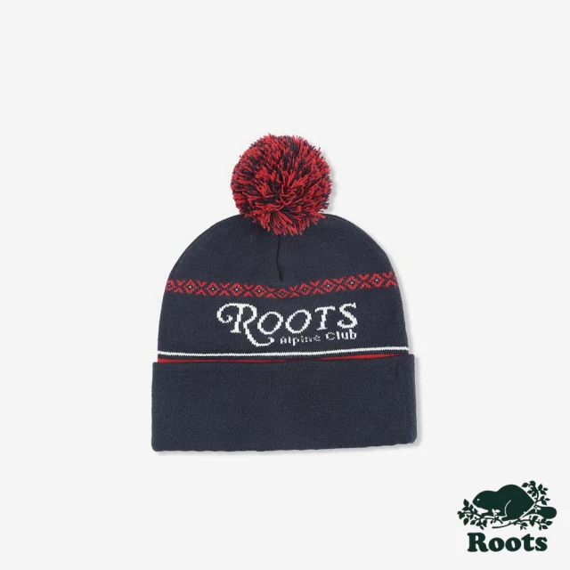 Roots Roots 配件- MT. TREMBLANT INTARSIA 毛帽(軍藍色)