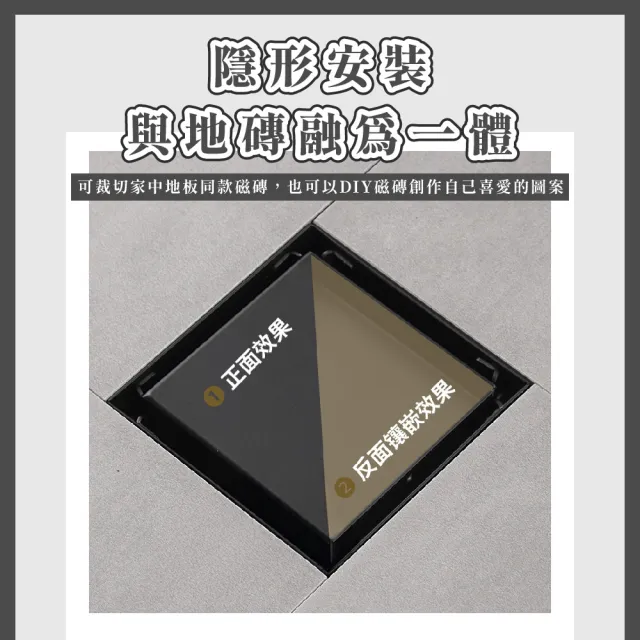 【防蟲專家】10*10方型雙面可用隱形地漏芯(集水槽 排水地板 落水頭 水門 地漏 排水孔蓋 地漏塞 防臭)