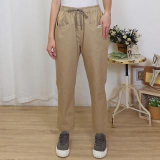 【Hana Mokuba】花木馬日系女裝綁帶鬆緊腰大口袋休閒長褲(長褲)