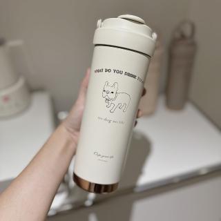 【Oops your life】法鬥胖丁手提冰霸杯 750ml 304不鏽鋼陶瓷內膽(大象杯 冰霸杯 吸管杯 保溫杯)