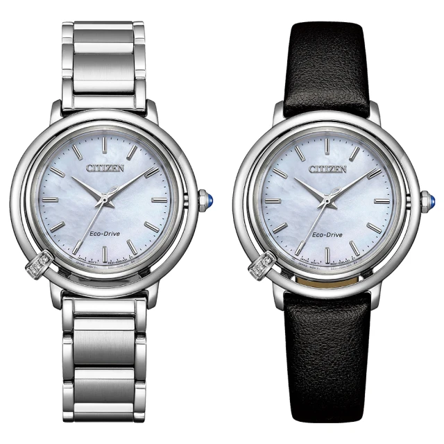 CITIZEN 星辰 L系列 夢幻璀璨鑽石光動能女錶-銀/31.2mm 雙11限定(EM1090-60D)