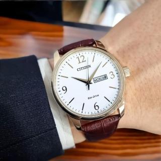 【CITIZEN 星辰】GENTS 光動能紳士腕錶/典雅金41.8mm(BM8553-16A)