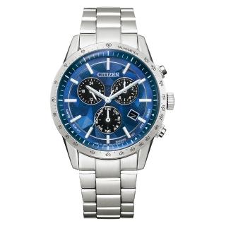 【CITIZEN 星辰】GENTS 日本藍限定 光動能三眼計時紳士腕錶/39.5mm(BL5590-55L)