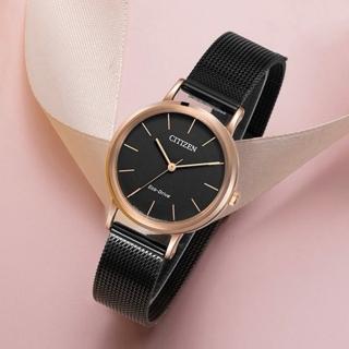 【CITIZEN 星辰】LADYS系列 廣告款 米蘭帶光動能時尚女錶/30.2mm(EM0577-87E)