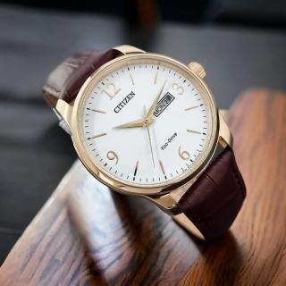 【CITIZEN 星辰】GENTS系列 光動能紳士典雅金腕錶/41.8mm(BM8553-16A)