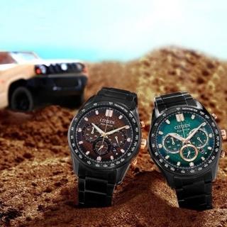 【CITIZEN 星辰】Chronograph 亞洲限定光動能計時腕錶/綠面43mm(CA4536-86X)