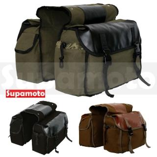 【Supamoto】機車馬鞍包─帆布款 (復古馬鞍袋/復古檔車改裝/側包/側箱/加掛包包)