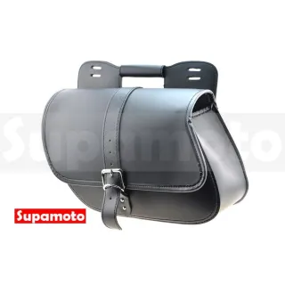 【Supamoto】機車馬鞍包―提把流線款J (皮革馬鞍袋/復古檔車改裝/側包/側箱/加掛包包)