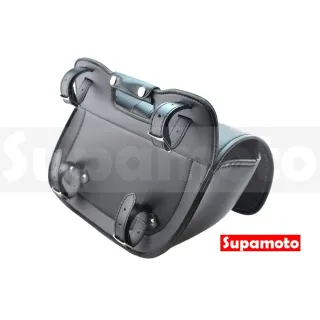 【Supamoto】機車馬鞍包―提把流線款J (皮革馬鞍袋/復古檔車改裝/側包/側箱/加掛包包)