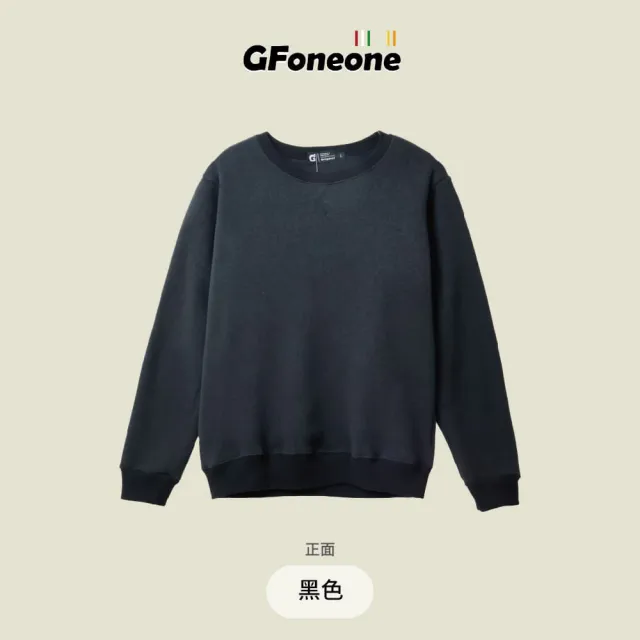 【GFoneone】休閒圓領保暖刷毛上衣-黑色(刷毛T 圓領T 長袖T 保暖T)