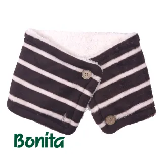 【Bonita 葆倪】雙釦、雙面條紋圍脖-967-4540(日本進口雙面溫暖圍脖)