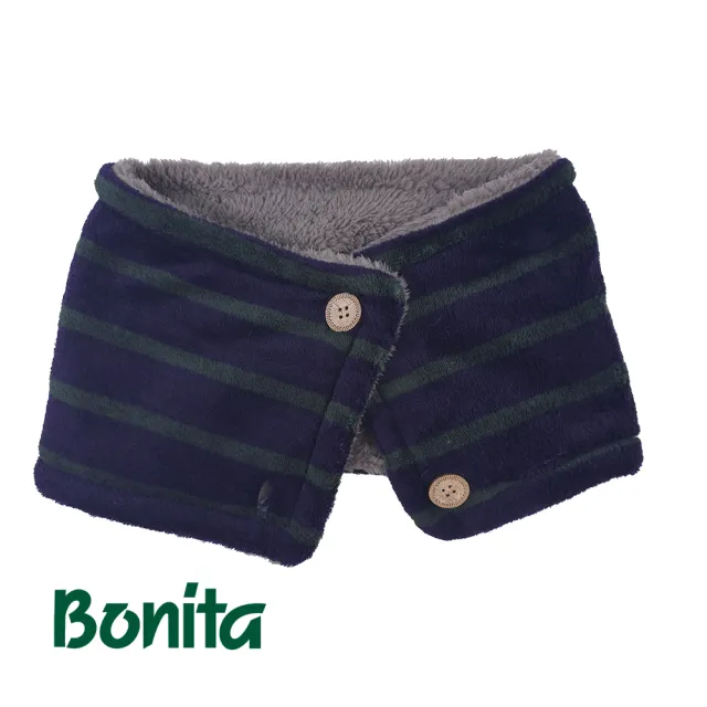 【Bonita 葆倪】雙釦、雙面條紋圍脖-967-4540(日本進口雙面溫暖圍脖)
