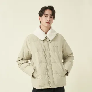 【ELLE ACTIVE】男款 保暖領可拆羽絨外套-卡其色(EA24A2M6701#82)