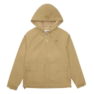 【The North Face 官方旗艦】北面男女款卡其色WindWall防風連帽外套｜81SBLK5