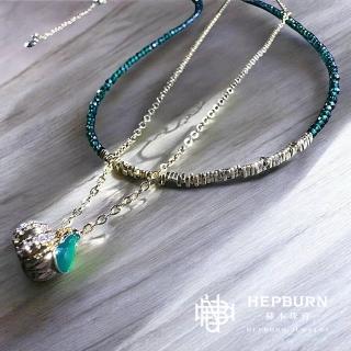 【赫本珠寶】在逃公主-南瓜兩層疊戴綠尖晶鎖骨項鏈