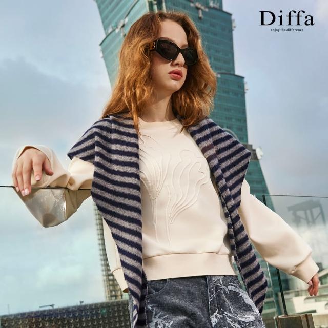 【Diffa】精緻繞花繩股繡針織衫-女