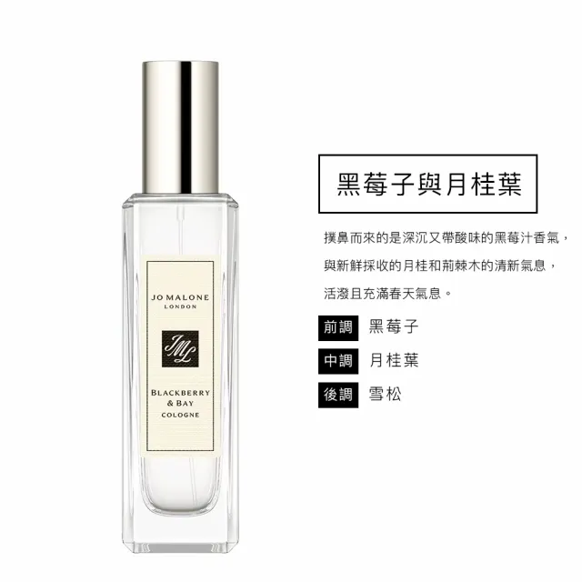 【Jo Malone】香水 30ml 多款任選(英國梨小蒼蘭/鼠尾草海鹽/黑莓子/藍風鈴/黑石榴/橙花/罌粟花-國際航空版)