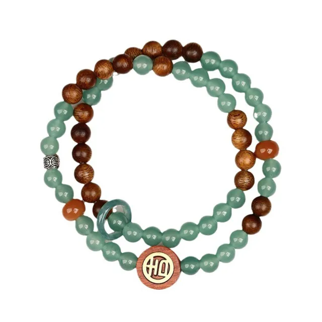 【禧禧珠寶】藍水沉香木雙圈手鍊