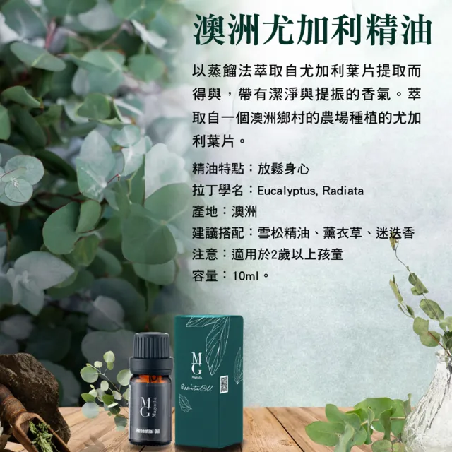 【MG瑪格諾莉雅】單方精油-澳洲尤加利精油(10ml)