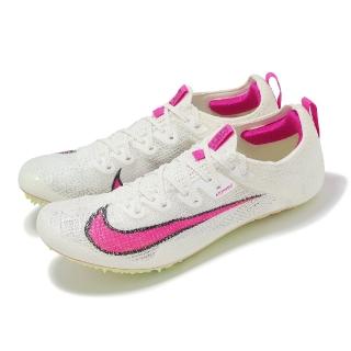 【NIKE 耐吉】田徑釘鞋 Zoom Superfly Elite 2 男鞋 女鞋 米白 粉紅 競速 短距離(CD4382-101)