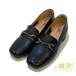 【MK】真皮經典中跟樂福鞋(黑色)