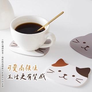 【Her】4入組 貓咪杯墊 矽膠杯墊 貓杯墊 貓咪隔熱杯墊 止滑隔熱杯墊(隔熱墊 矽膠杯墊 杯墊 卡通杯墊)