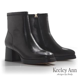【Keeley Ann】羊皮增高厚底短靴(黑色477562210-Ann系列)