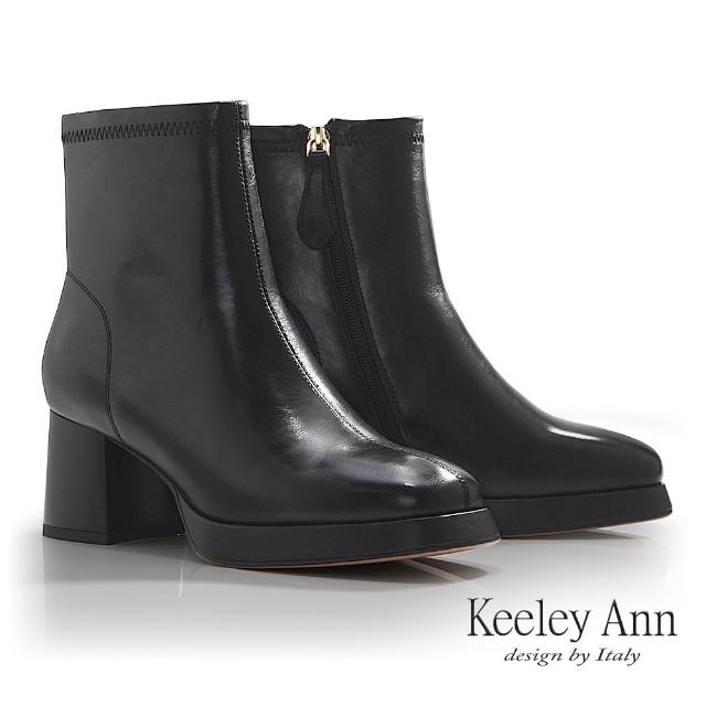 【Keeley Ann】羊皮增高厚底短靴(黑色477562210-Ann系列)
