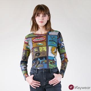 【KeyWear 奇威名品】動物圖案打底上衣