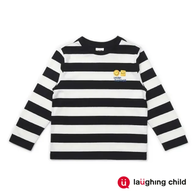 【laughing child】童裝-SMILE條紋上衣(3色)