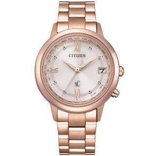 【CITIZEN 星辰】xC系列廣告款 亞洲限定 韶光．粉紅金優雅腕錶/36mm(CB1132-51W)